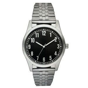 Men's Silver Tone Stainless Steel Expansion Watch